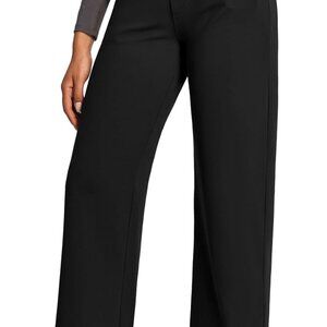 Versatile Stretchy Yoga Dress Pants with Pockets for Stylish Women - Black